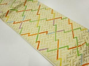 紗綾形模様織出し袋帯